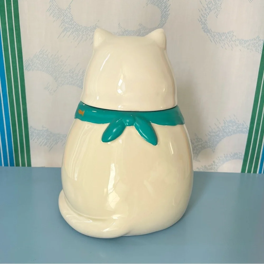 VINTAGE 80s cat cookie jar storage container - Picture 8 of 10